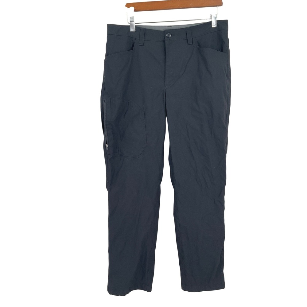 Eddie Bauer Pants Mens 34x30 Black Fleece Lined Hiking Cargo Outdoor Gorpcore